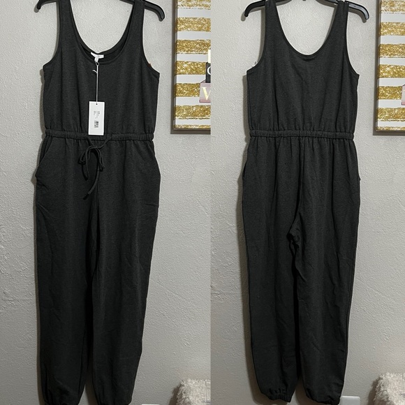 NWT Johnny Was Calme Tank Knit Drawstring Jumpsuit Gray - Picture 2 of 8